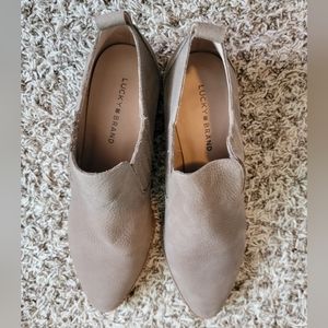 Lucky Brand Taupe Slip-On Ankle Booties for Women